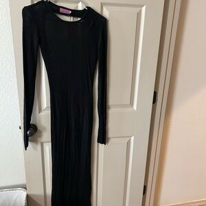 Edikted Black Long Sleeve Dress